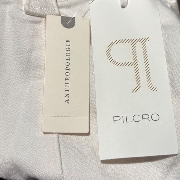 Pilcro Anthropologie Slim 70s High-Rise Crop Flare White Jeans 32T Womens - Picture 5 of 7